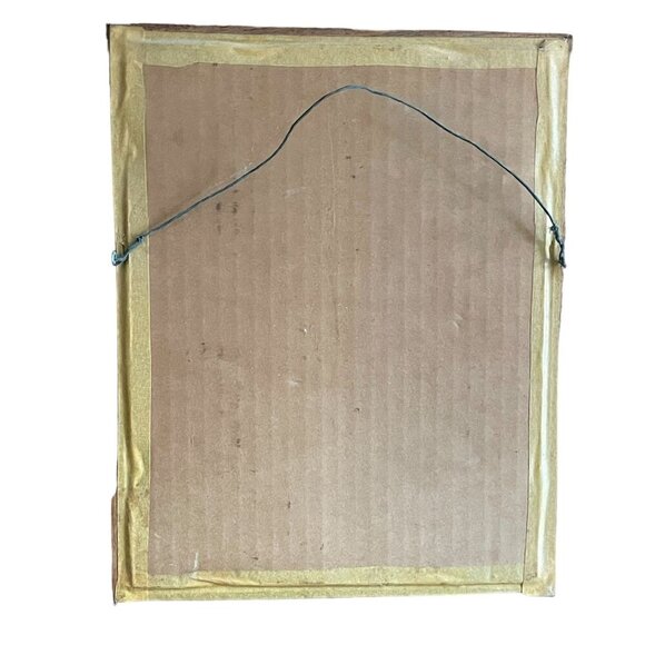 Vintage Miki Ferro 50s/60s Print Drawing Blond Blue Eyed Girl Framed Floral - Picture 3 of 5